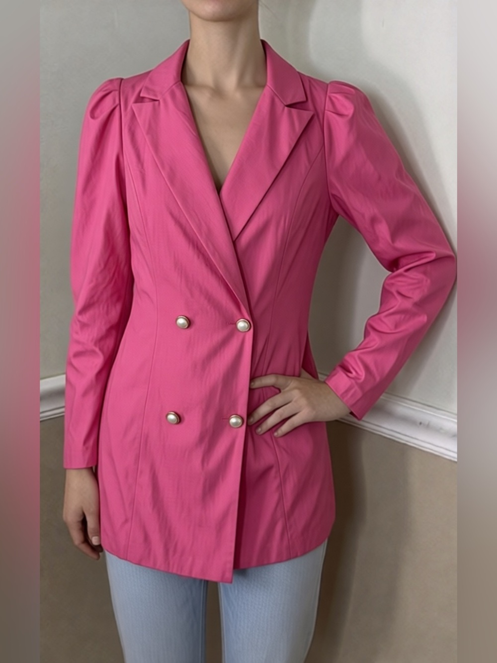 🎉 2 for $20! NWT PrettyLittleThing Hot Pink Double-Breasted Blazer